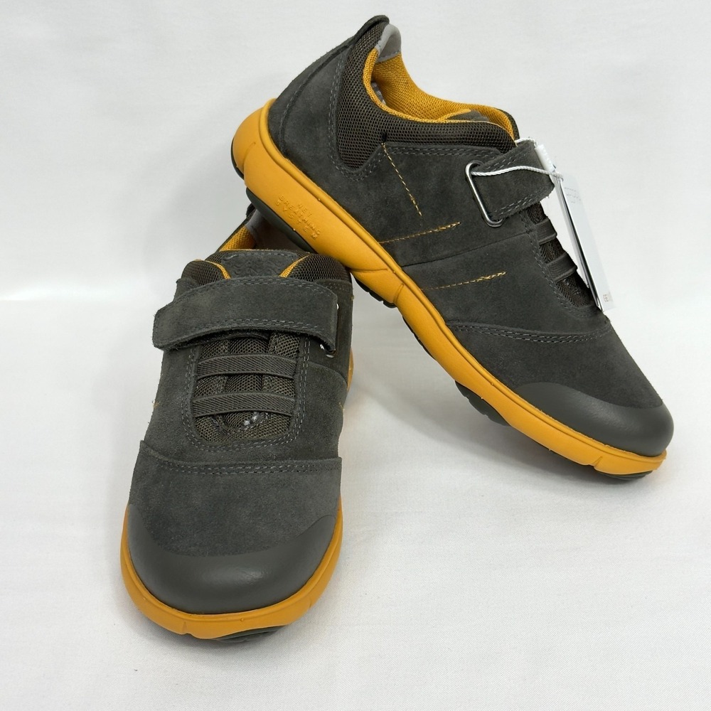 GEOX J Nebula Respira Boys Military/Yellow Size US 2 EU‎ 33 Sneaker NWT